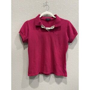 Burberry Fuschia Pink Women’s L Classic Polo Shirt RUNS SMALL